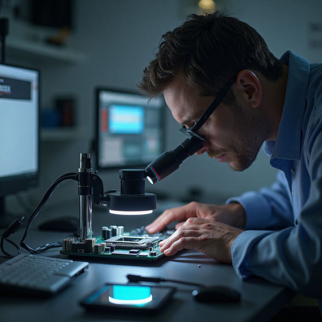 Процес діагностики материнської плати