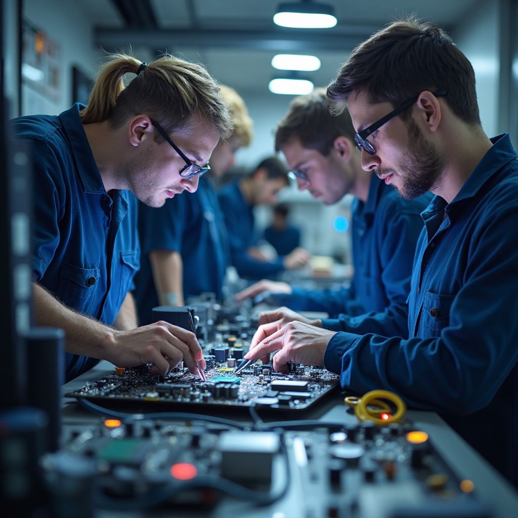 Команда техніків за роботою